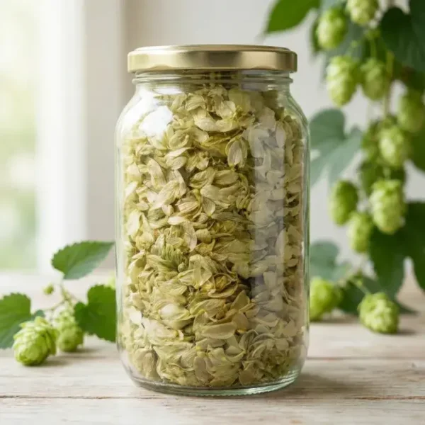 Chmiel suszony w słoiku 900ml - naturalne szyszki chmielu 35g z ekologicznych terenów Mazowsza, Skarby Natury