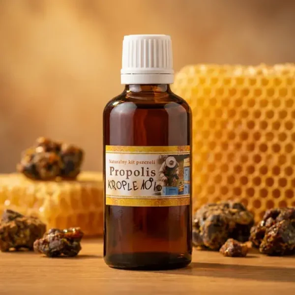 Ekstrakt propolisowy krople 10% - naturalny kit pszczeli w butelce z kroplomierzem, Skarby Natury