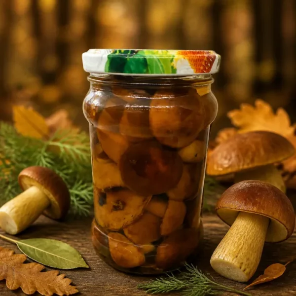 Grzyby marynowane podgrzybki w occie w słoiku 315ml – Skarby Natury, tradycyjny polski przepis