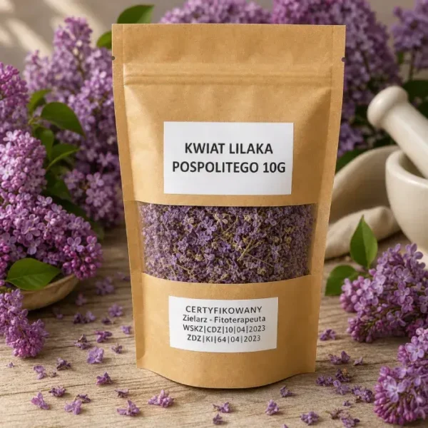 kwiat-lilaka-pospolitego-10g-skarby-natury-1 Kwiat lilaka pospolitego 10g w ekologicznym opakowaniu kraft z okienkiem – suszony kwiat bzu od certyfikowanego zielarza fitoterapeuty, Skarby Natury