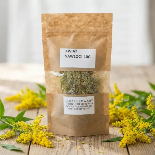 Kwiat nawłoci suszony 10g w ekologicznym opakowaniu kraft – certyfikowane zioło od fitoterapeuty, wspiera układ moczowy i nerki