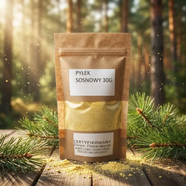 pylek-sosnowy-30g-naturalny-suplement-diety-skarby-natury Pyłek sosnowy 30g - naturalny suplement diety w ekologicznym opakowaniu kraft, certyfikowany zielarz-fitoterapeuta